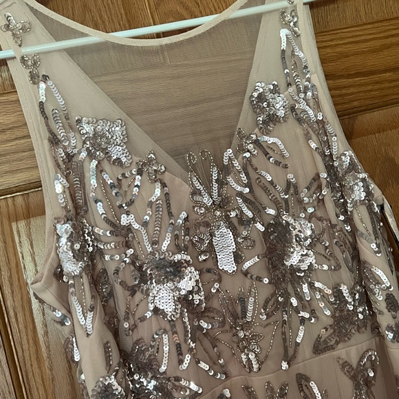 NWT Adrianna Papell Sequined Dress - Blush Pink Size 16 - Picture 6 of 7